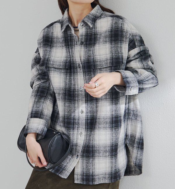  「起毛チェックシャツ」|シャツ・ブラウス|アイボリー