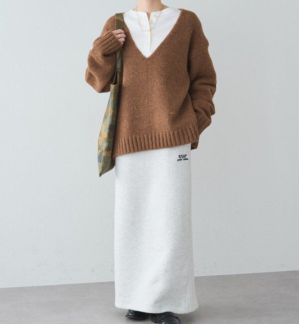  「アルパカ混深Vネックニットプルオーバー」|キャミソール|