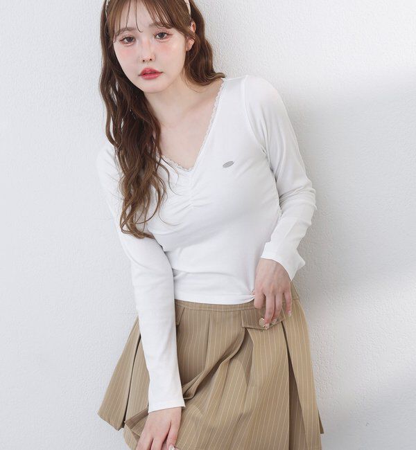  「金ボタンボックスプリーツミニスカート」|スカート|