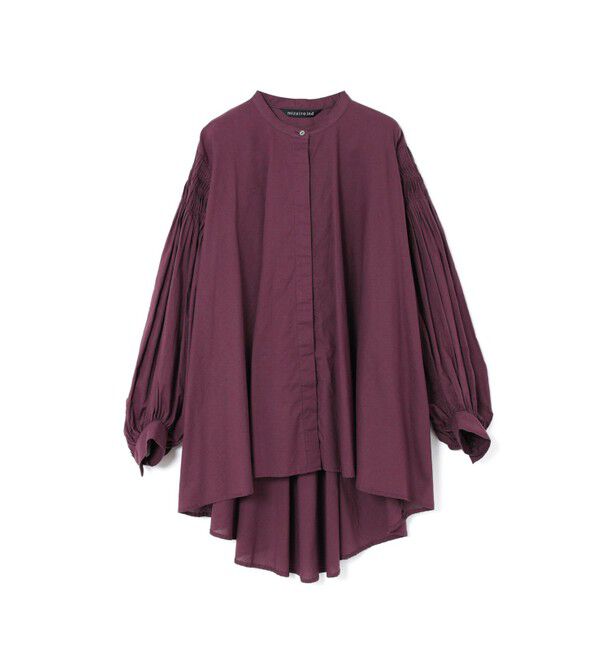 mizuiro ind「mizuiro ind ピンタックパフスリーブシャツ」|シャツ・ブラウス|ワイン