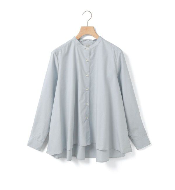 MidiUmi「MidiUmi Aラインバンドカラーシャツ」|シャツ・ブラウス|サックス