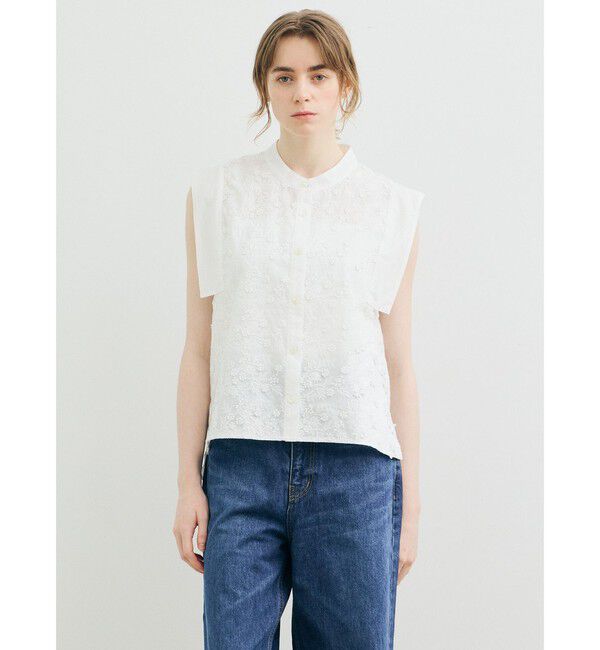 MARMARMAR「MARMARMAR スタンドカラーレースシャツ」|シャツ・ブラウス|