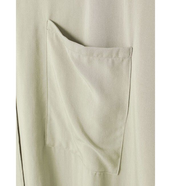 mizuiro ind「mizuiro ind T/Rバンドカラーロングシャツ」|シャツ・ブラウス|