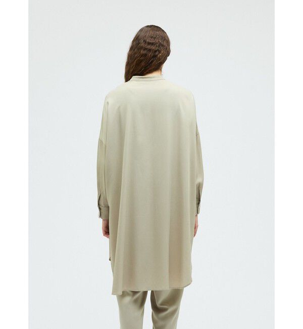 mizuiro ind「mizuiro ind T/Rバンドカラーロングシャツ」|シャツ・ブラウス|