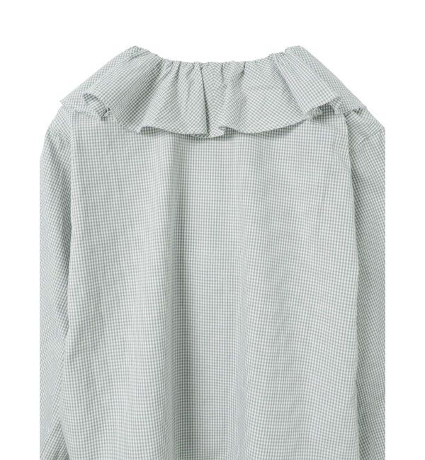mizuiro ind「mizuiro ind チェックフリルギャザーカラーシャツ」|シャツ・ブラウス|
