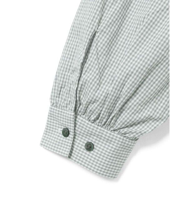 mizuiro ind「mizuiro ind チェックフリルギャザーカラーシャツ」|シャツ・ブラウス|