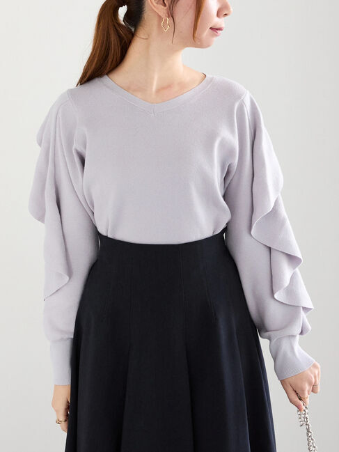 Te chichi「ショルダーラッフルニット」|ニット・セーター|