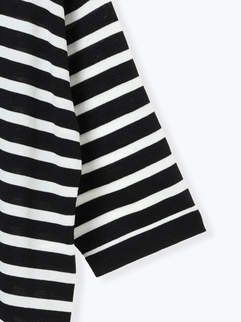 Lugnoncure「【接触冷感】無地/ボーダー7分袖ニット」|ニット・セーター|