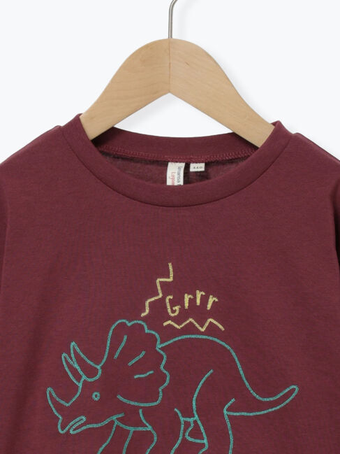 Samansa Mos2 Lagom「恐竜刺繍ロンT」|Tシャツ・カットソー|