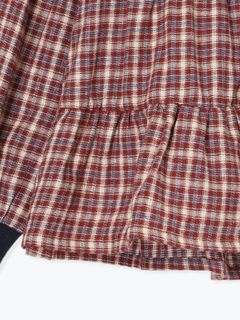 Samansa Mos2 Lagom「チェック切替ティアードチュニック」|Tシャツ・カットソー|