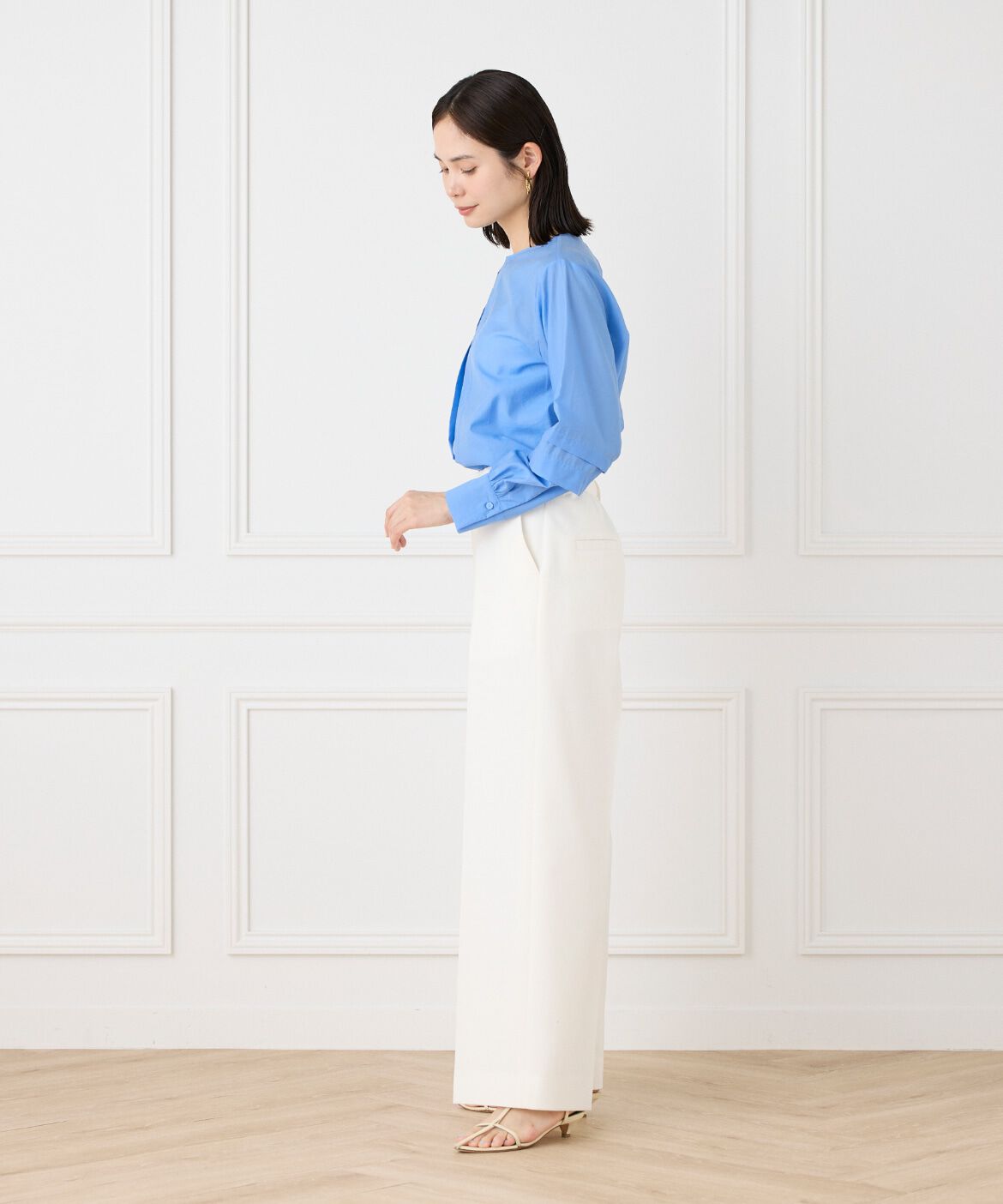 INED「シャイニーローンタックブラウス」|シャツ・ブラウス|