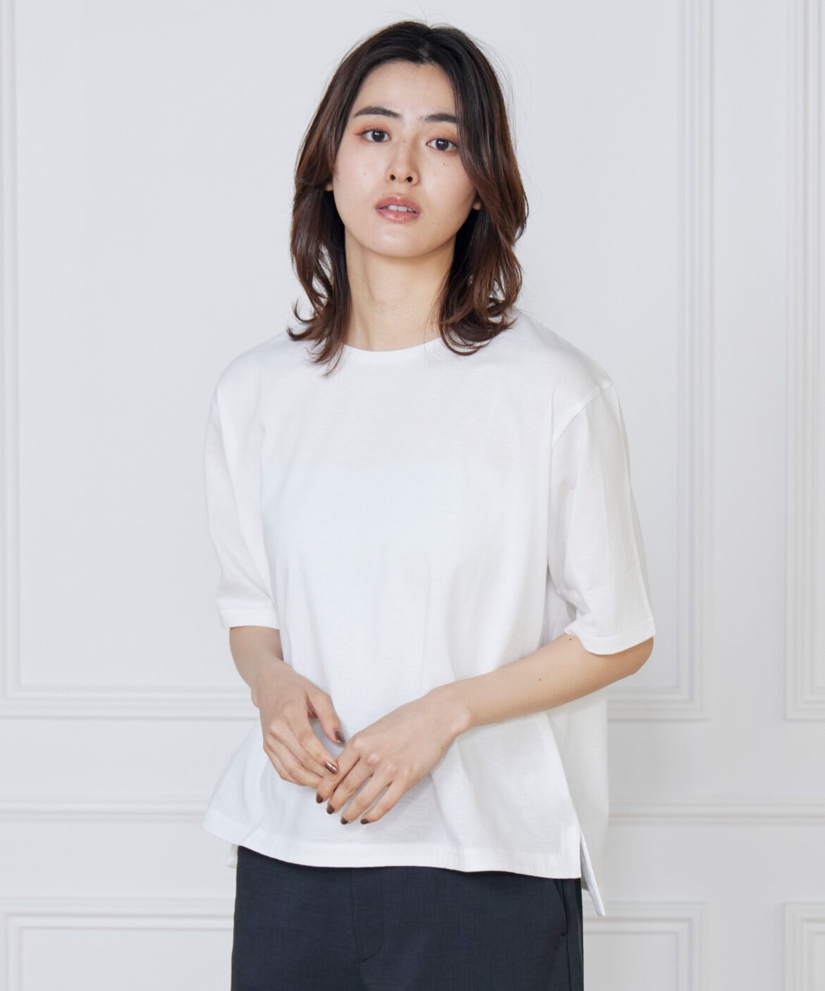 7-IDconcept.「オーガニックコットンクルーネックTシャツ」|Tシャツ・カットソー|オフホワイト1