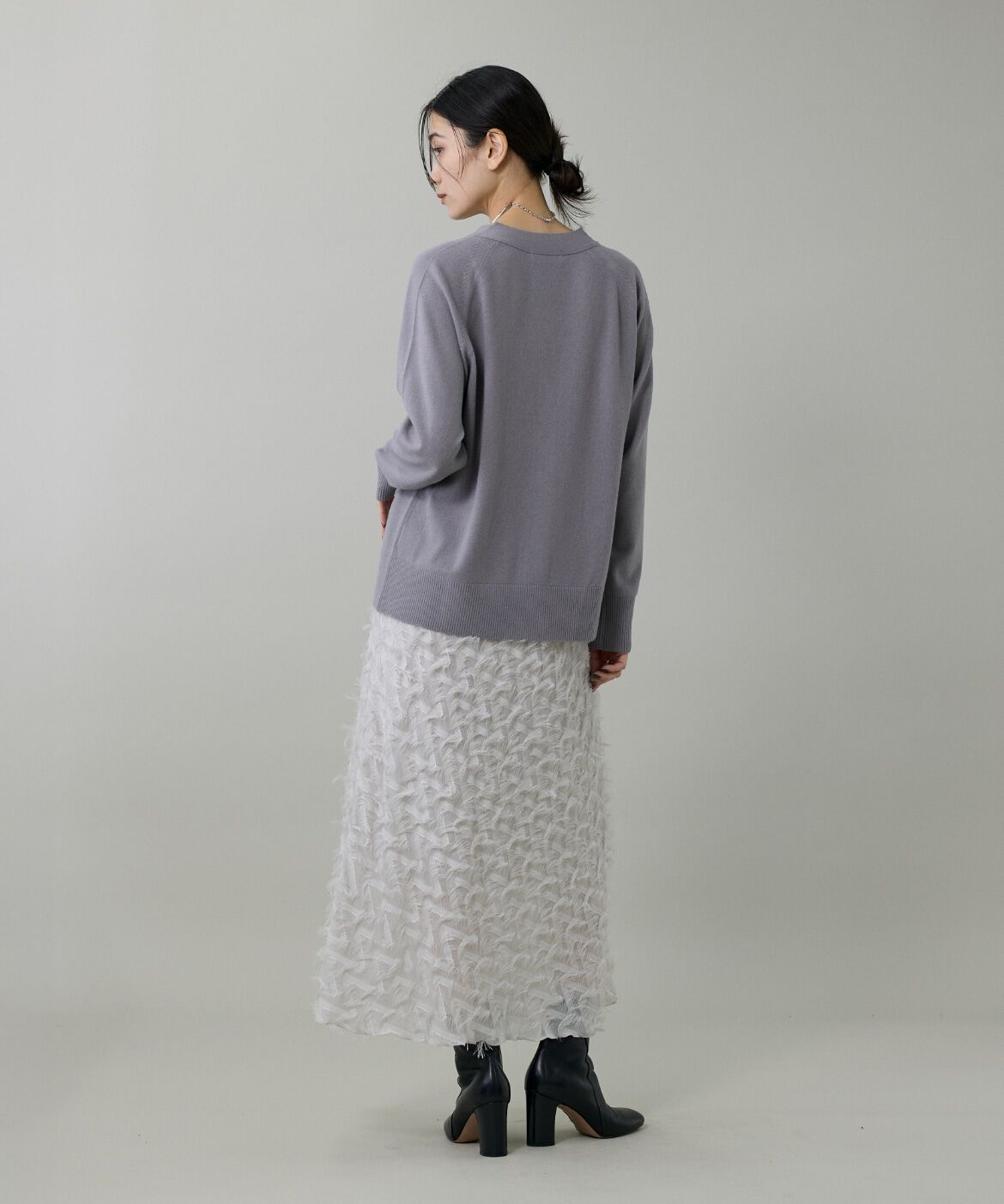 INED「《大きいサイズ》ジャガードスカート」|フレア|