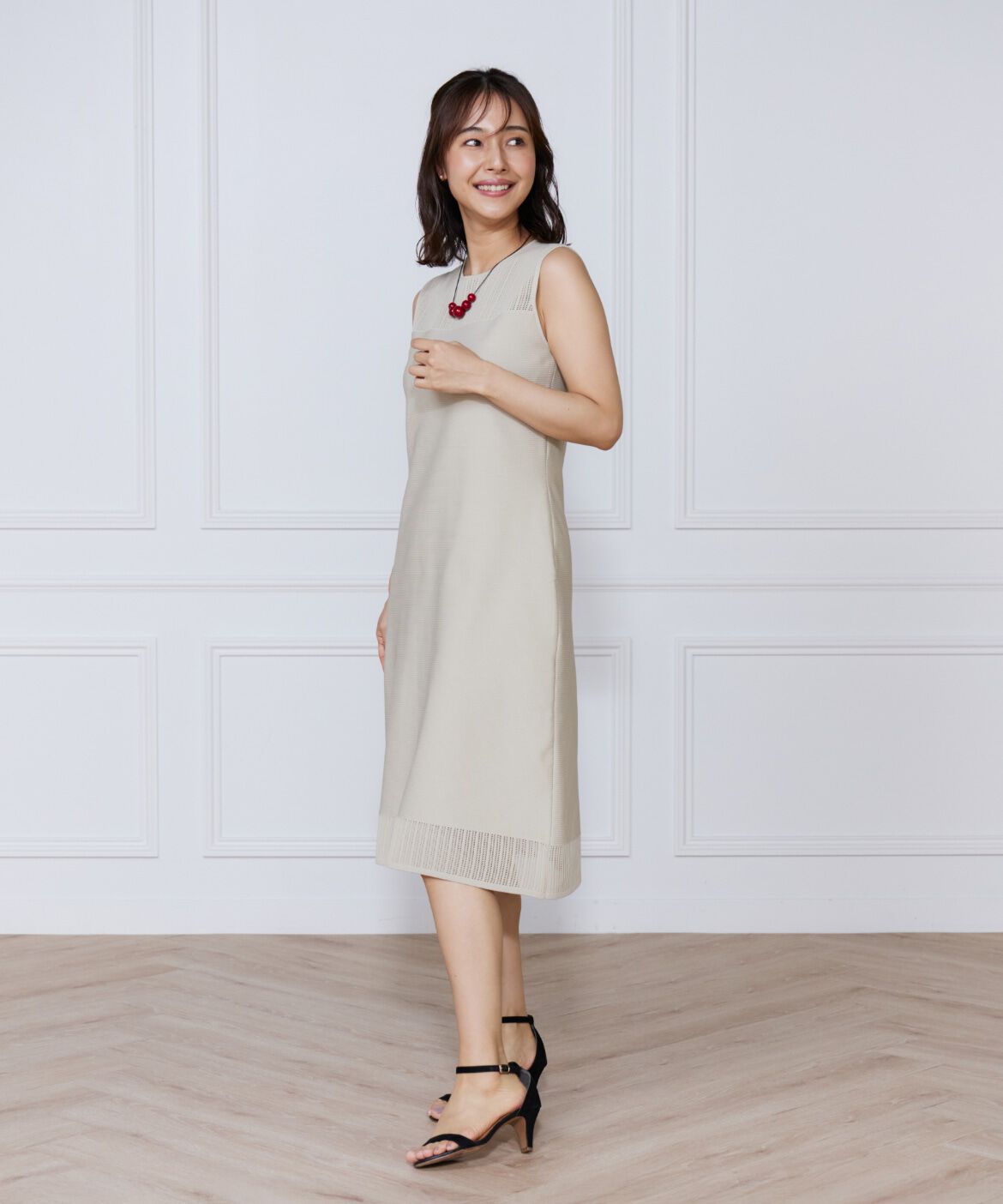 ef-de Black「ハートアイレットニットワンピース」|ワンピース|