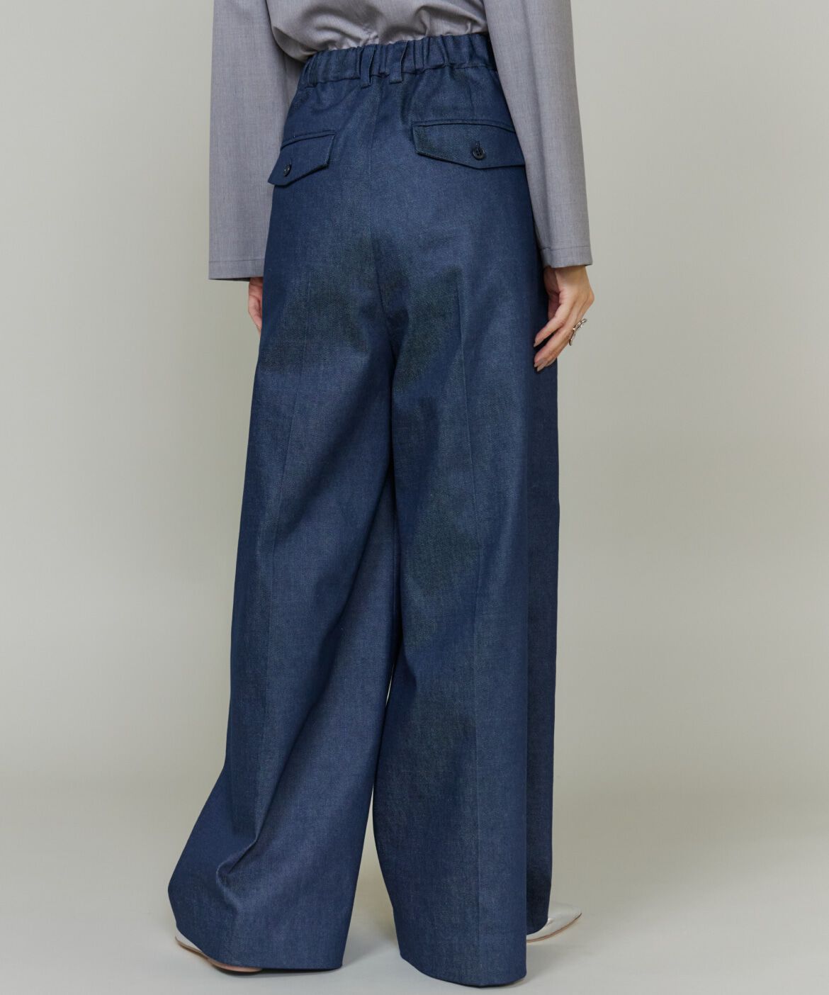 INED「《大きいｻｲｽﾞ》大人ﾜｲﾄﾞﾃﾞﾆﾑﾊﾟﾝﾂ《三尋木奈保ｺﾗﾎﾞ 」|デニム|