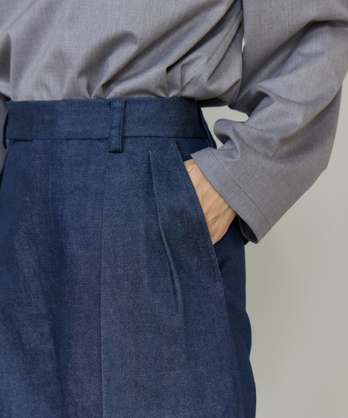 INED「《大きいｻｲｽﾞ》大人ﾜｲﾄﾞﾃﾞﾆﾑﾊﾟﾝﾂ《三尋木奈保ｺﾗﾎﾞ 」|デニム|