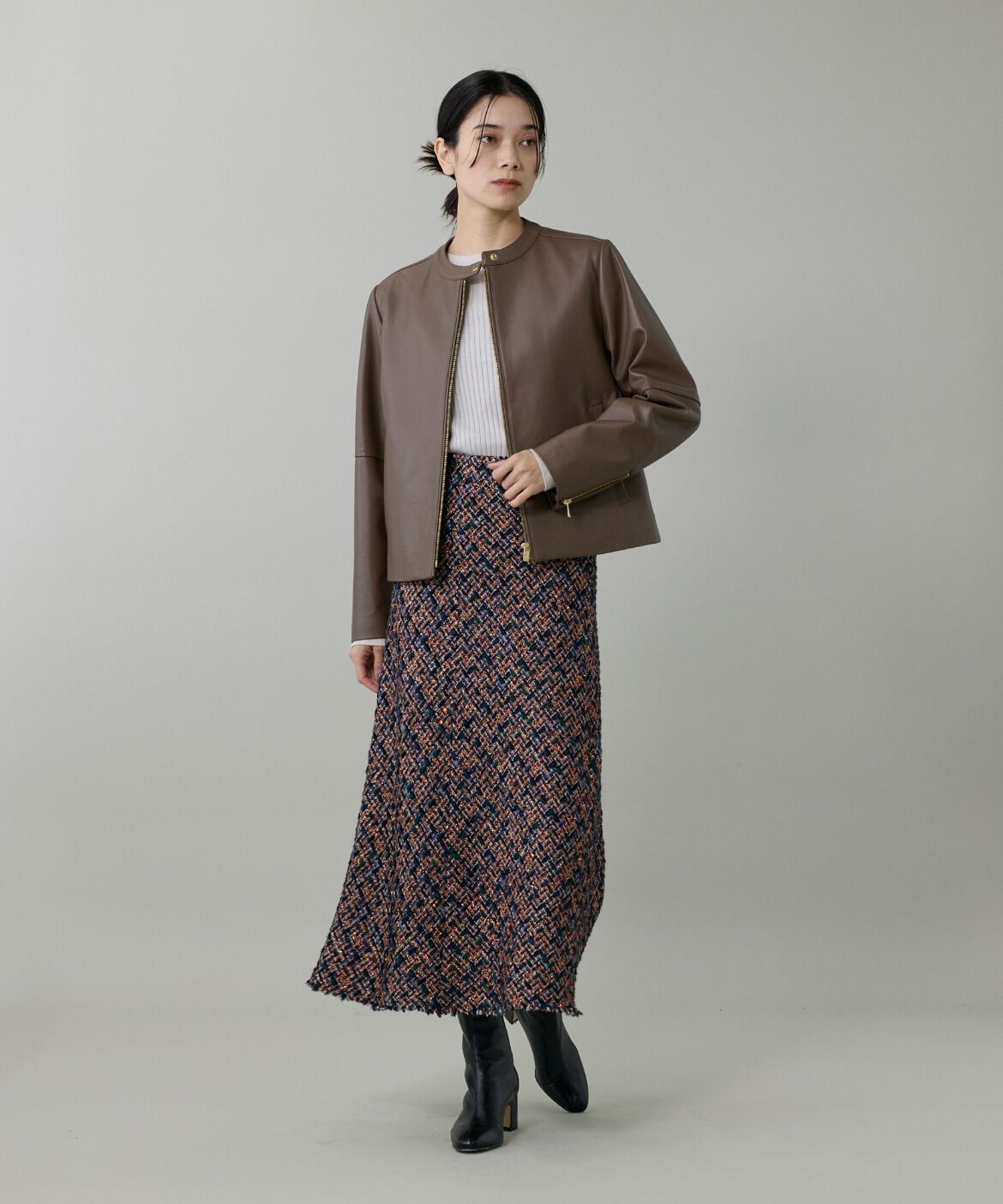 INED「《Cuoo》ホールガーメントクルーネックリブニット」|ニット・セーター|