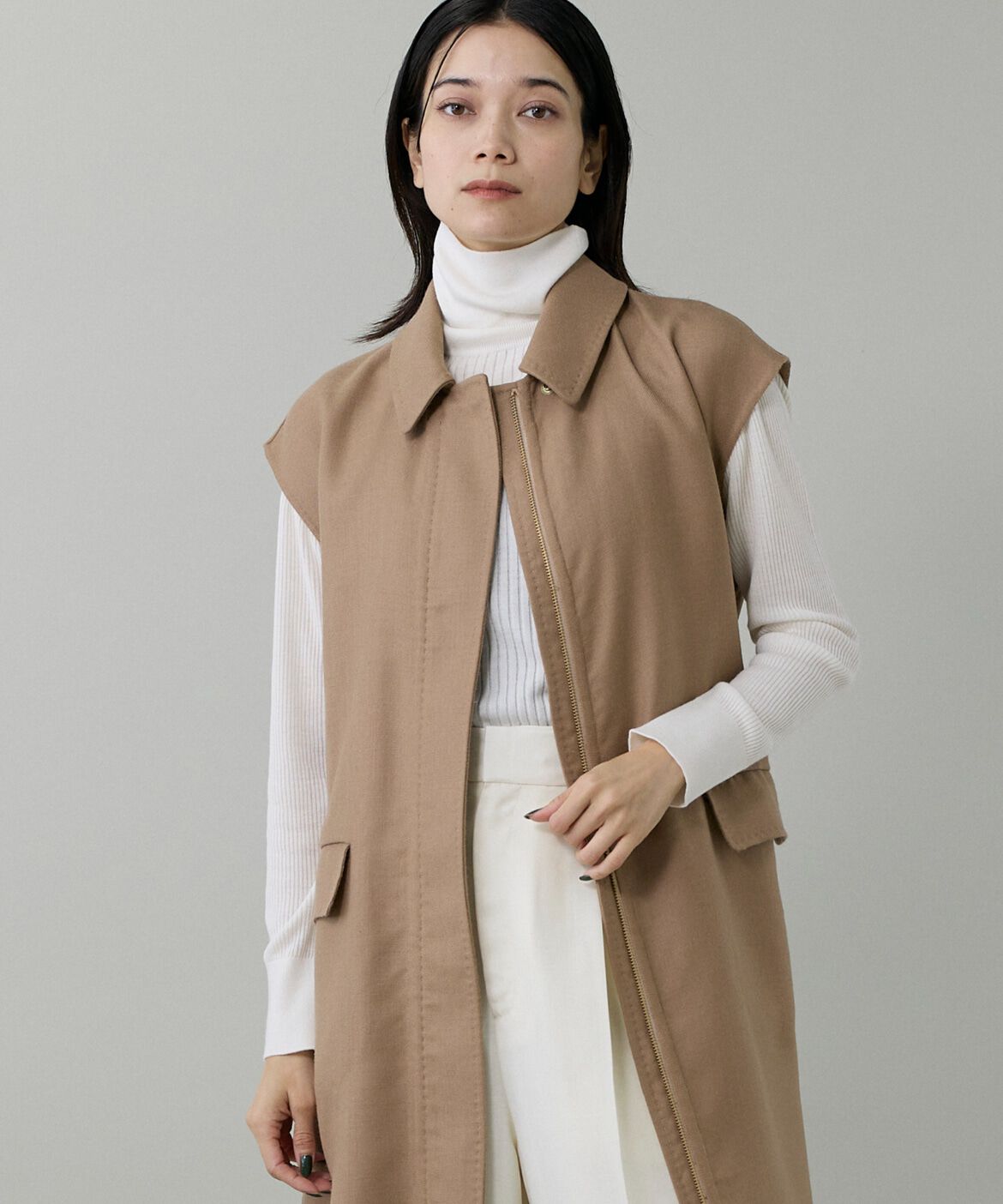 INED「リブタートルニット《Cuoo》」|ニット・セーター|オフホワイト1