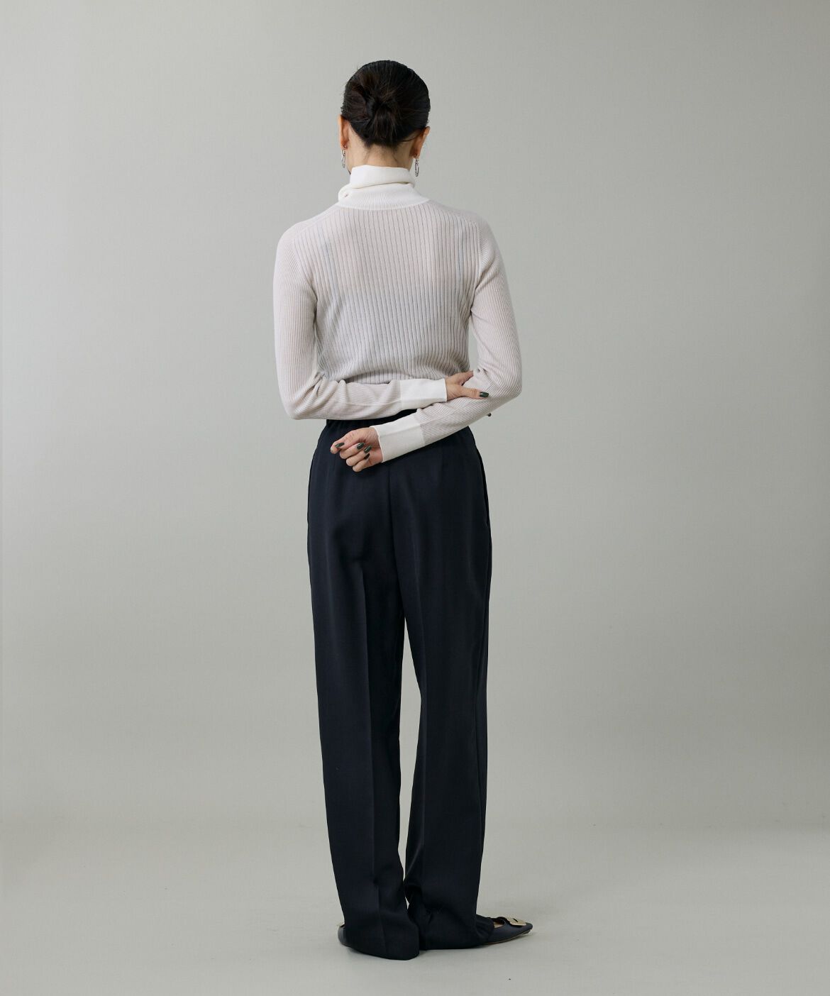 INED「《大きいサイズ》リブタートルニット《Cuoo》」|ニット・セーター|