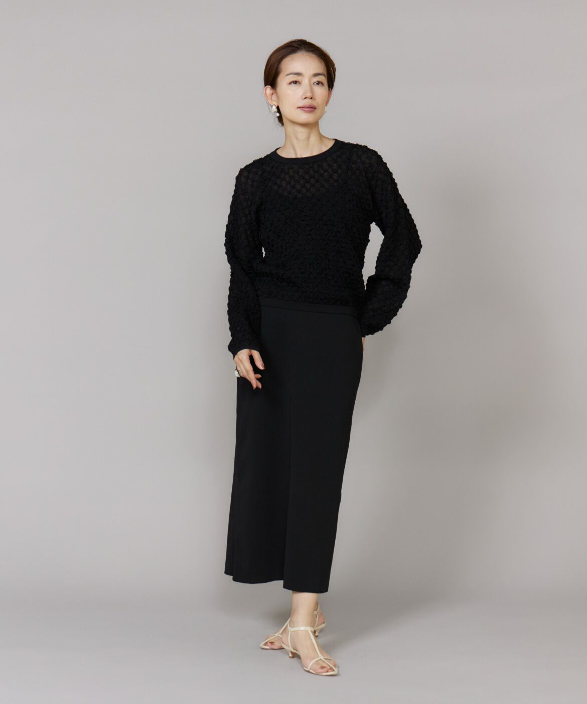 Le Souk「Aラインニットスカート」|タイト|