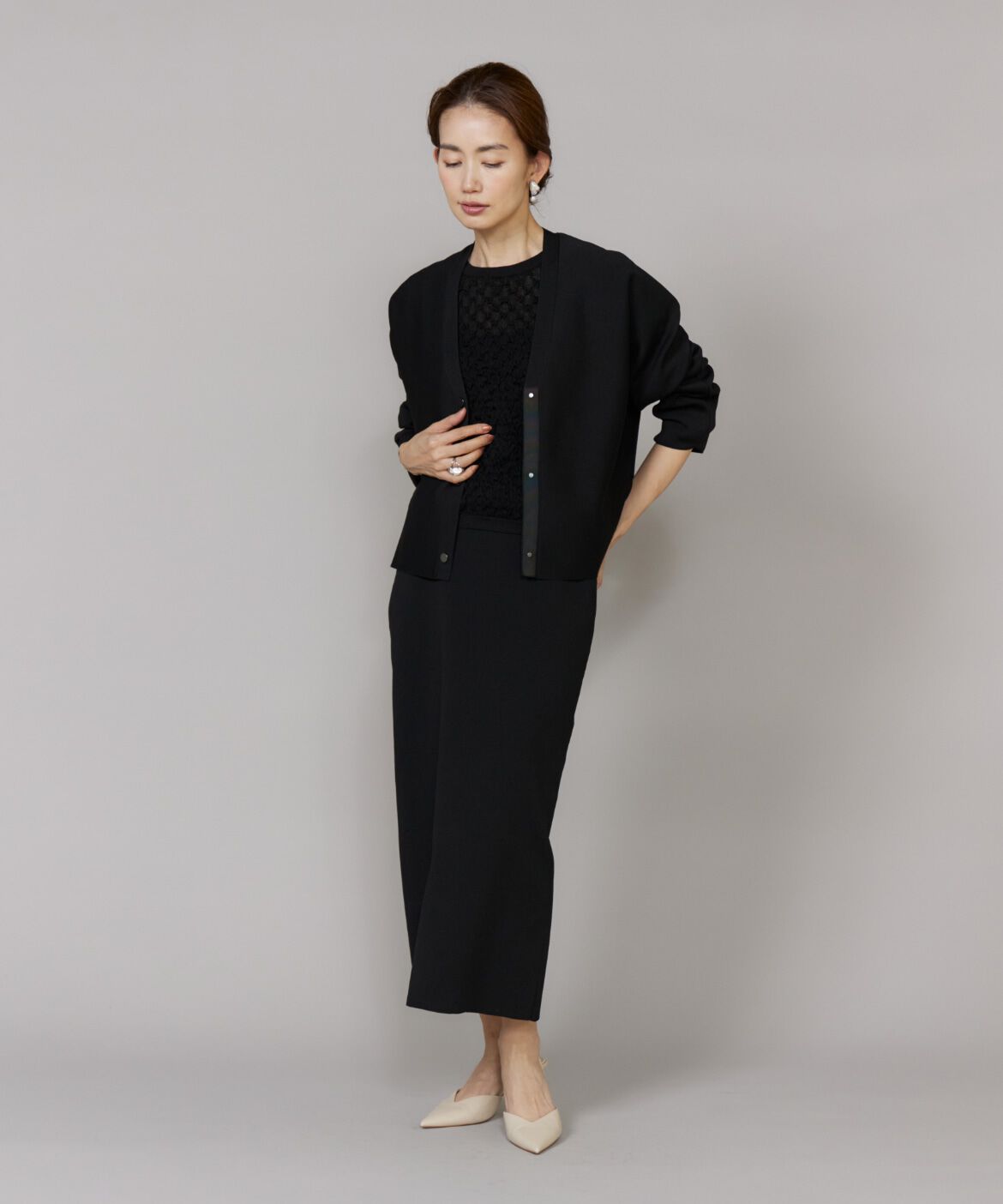 Le Souk「《大きいサイズ》Aラインニットスカート」|タイト|