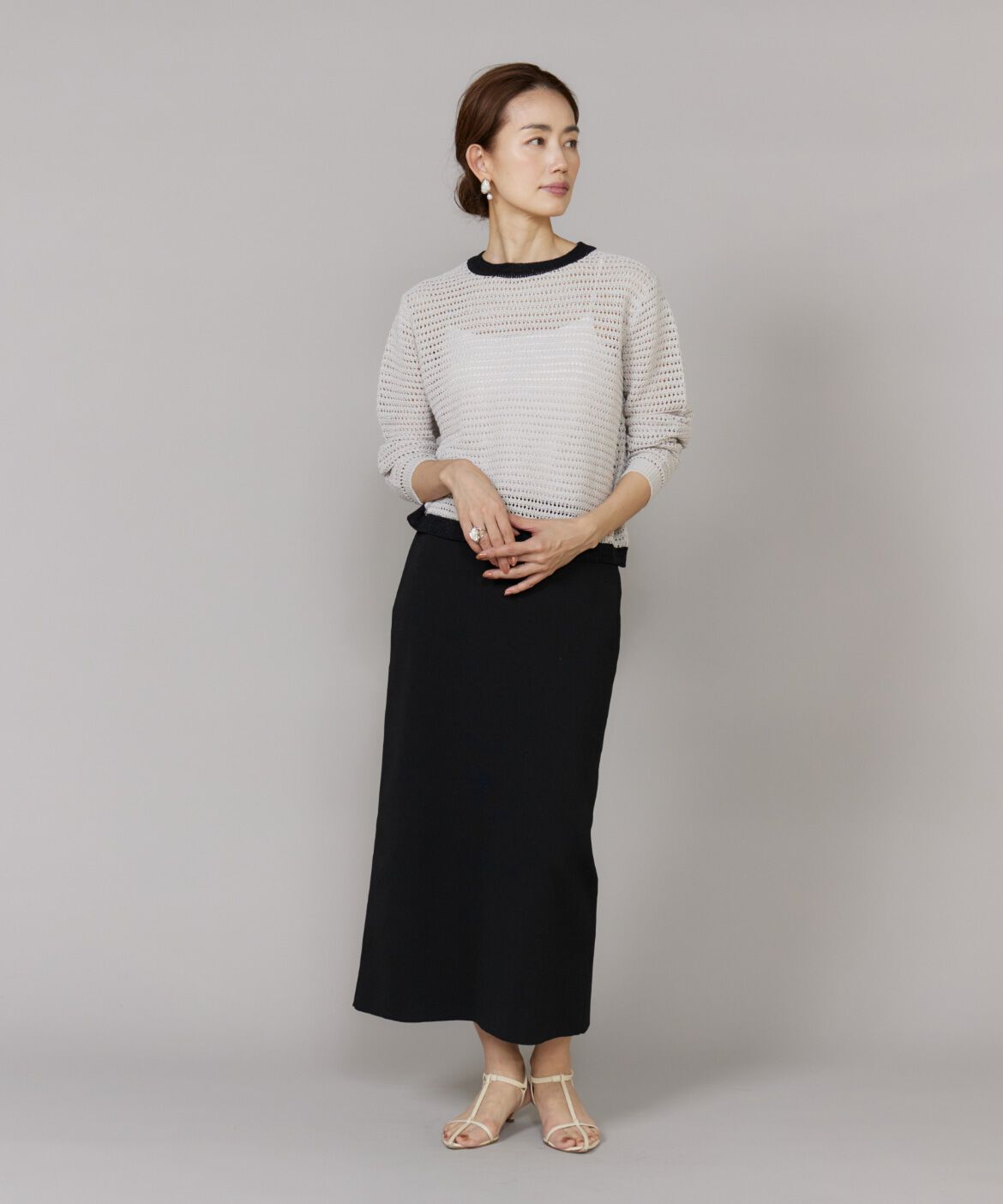 Le Souk「《大きいサイズ》Aラインニットスカート」|タイト|