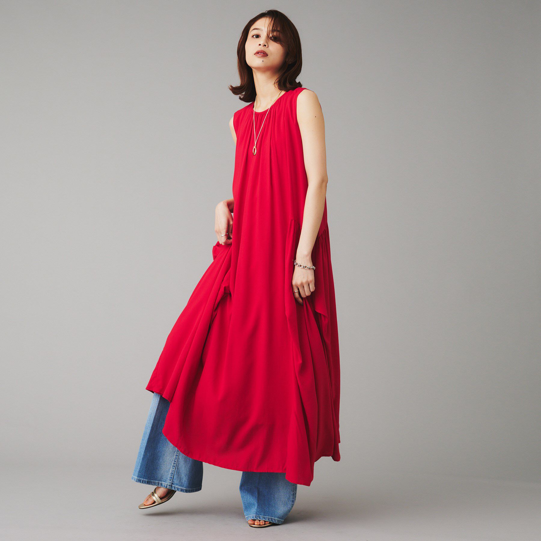 UNTITLED「【SEADRAKE】デザインギャザーワンピース」|ワンピース|