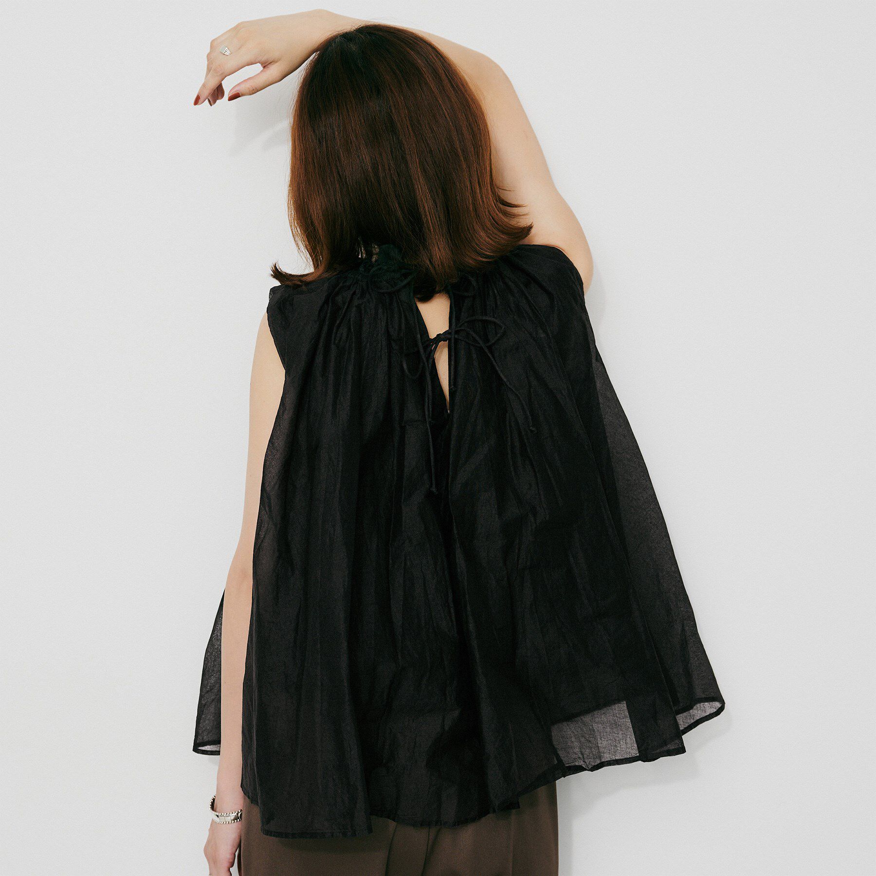 UNTITLED「【MARILYN MOON】シアースターチドコットンギャザーブラウス」|シャツ・ブラウス|