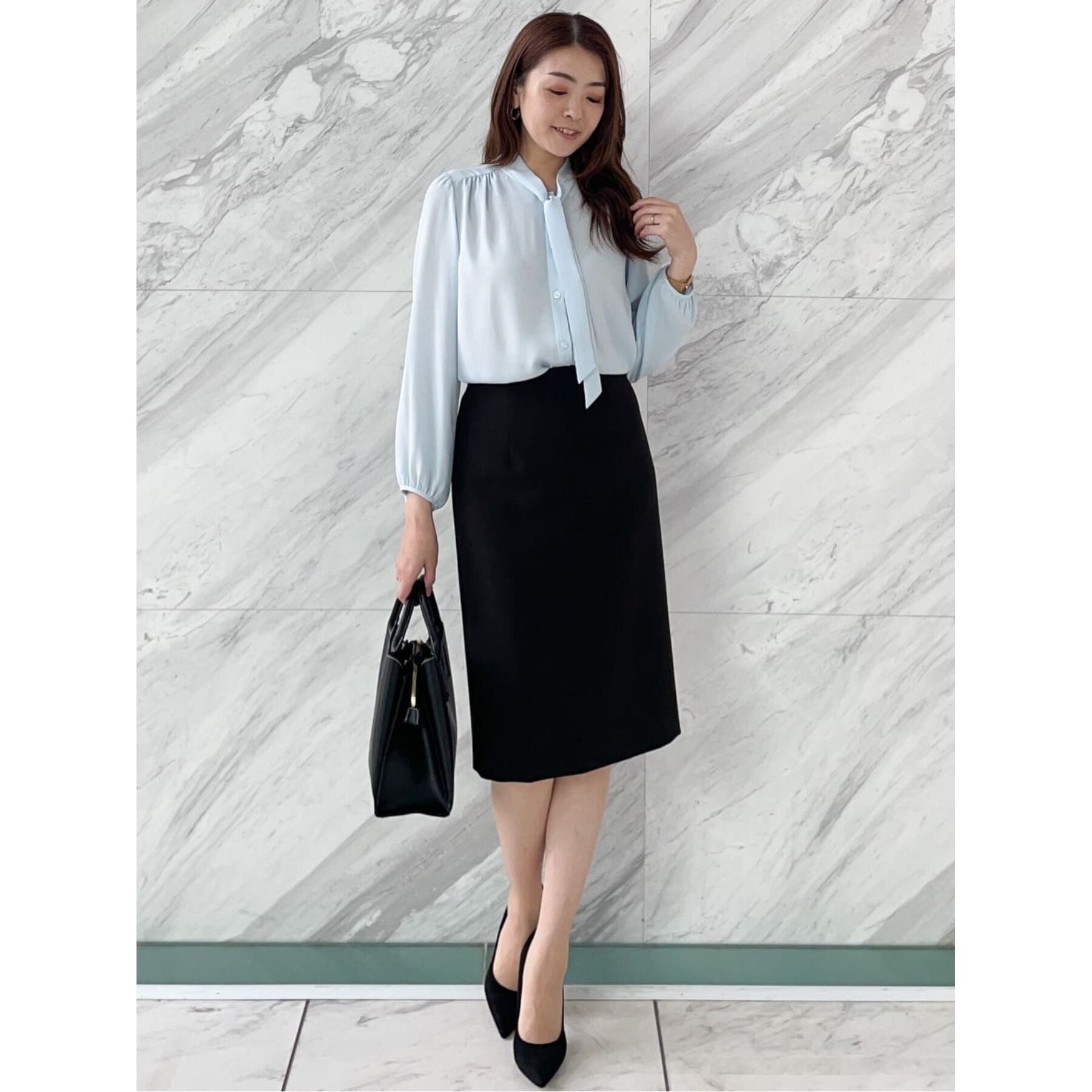 COUP DE CHANCE「【一枚着／ジャケットイン】女性らしい細ボウタイブラウス」|シャツ・ブラウス|