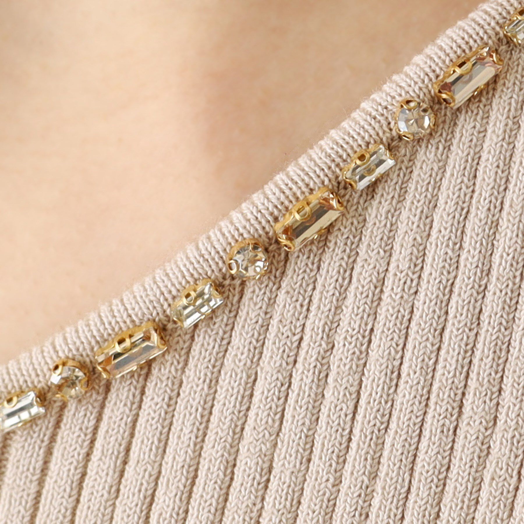 COUP DE CHANCE「【洗える】ビジューリブニットトップス」|ニット・セーター|