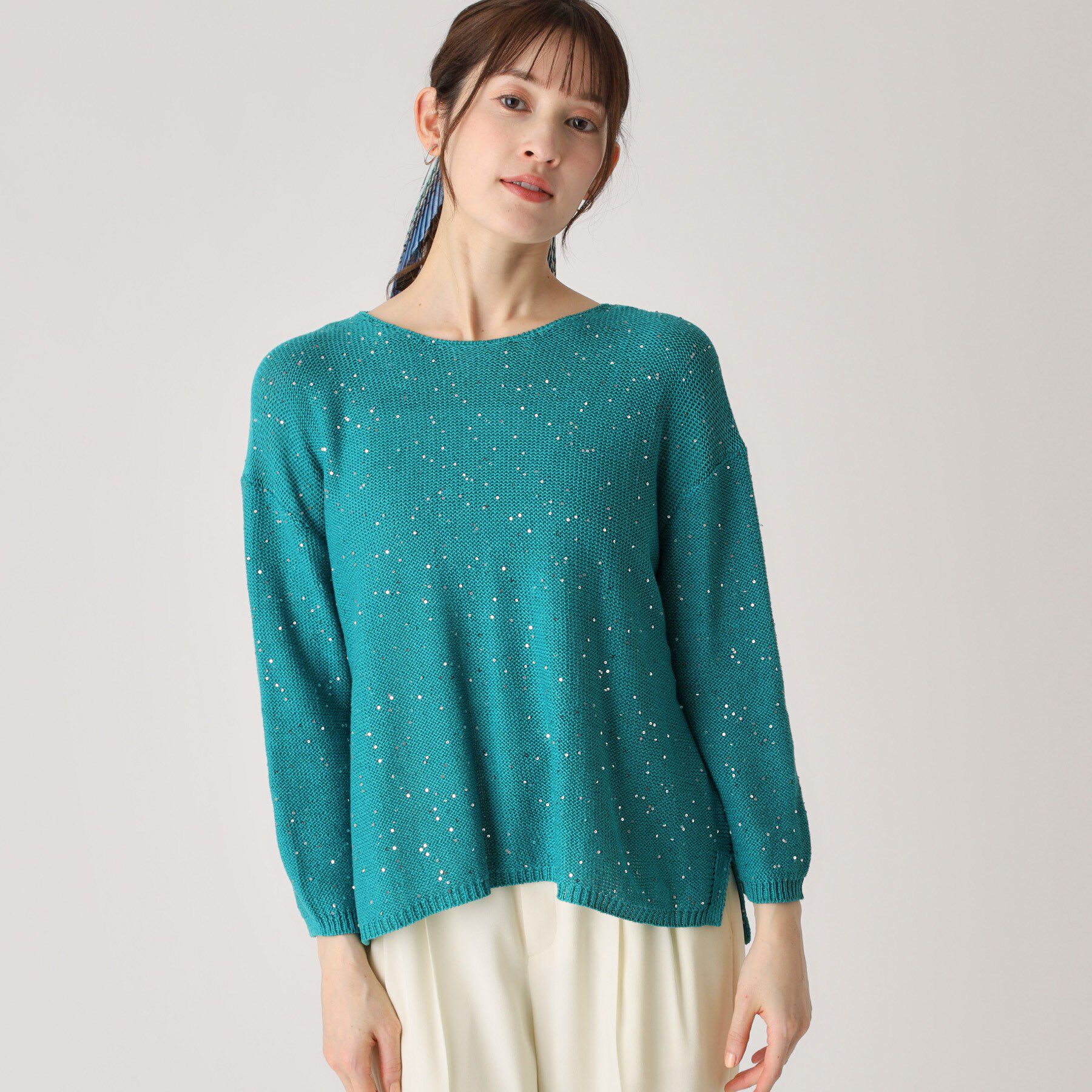 COUP DE CHANCE「【洗える】スパンコールニット」|ニット・セーター|