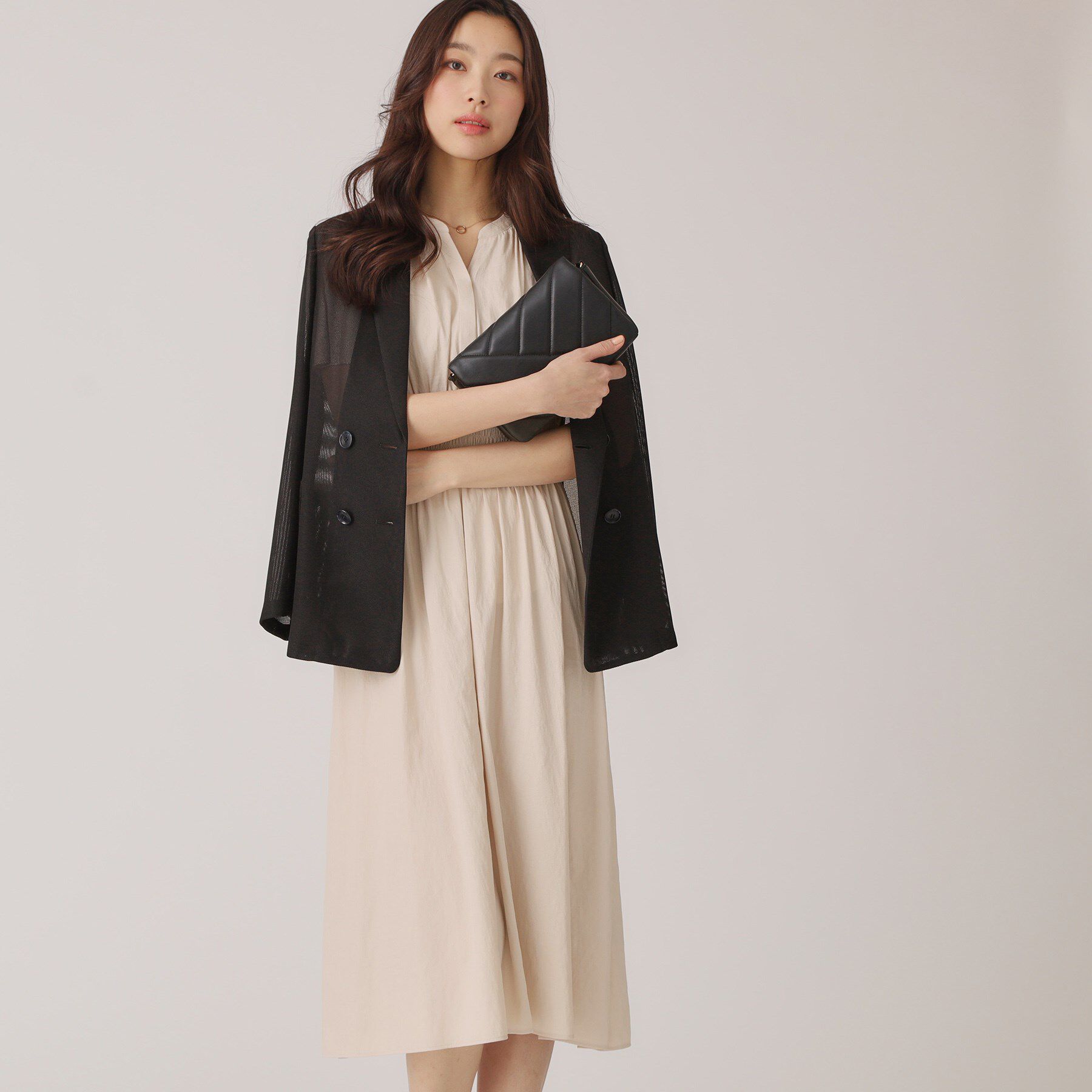 COUP DE CHANCE「【洗える／裏なし】ゴムシャーリングデザインのワンピース」|ワンピース|