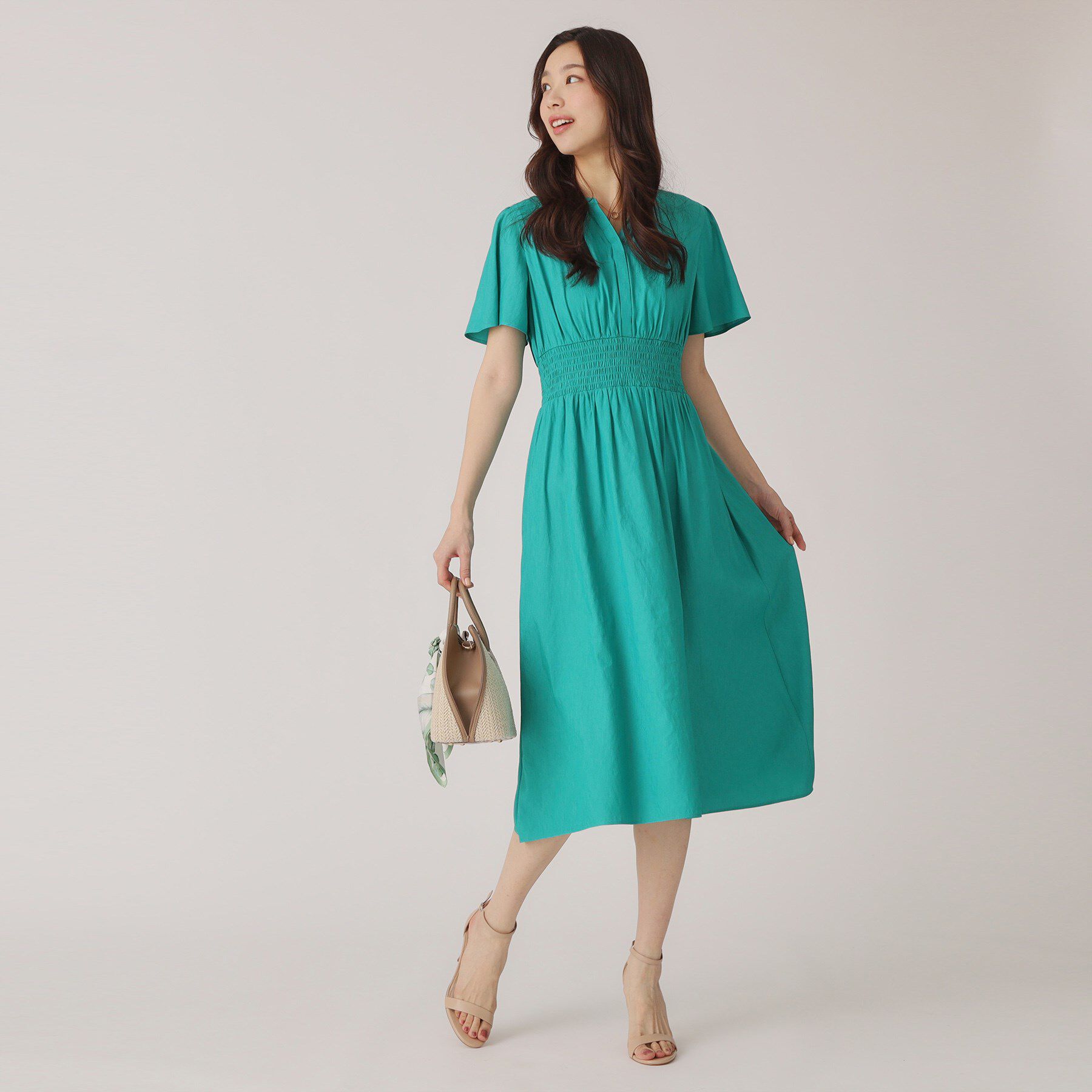 COUP DE CHANCE「【洗える／裏なし】ゴムシャーリングデザインのワンピース」|ワンピース|