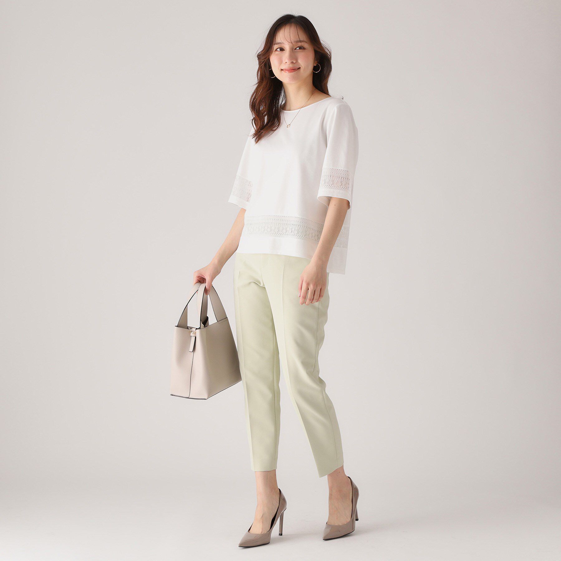 COUP DE CHANCE「【洗える／日本製】レース使いジャージトップス」|Tシャツ・カットソー|