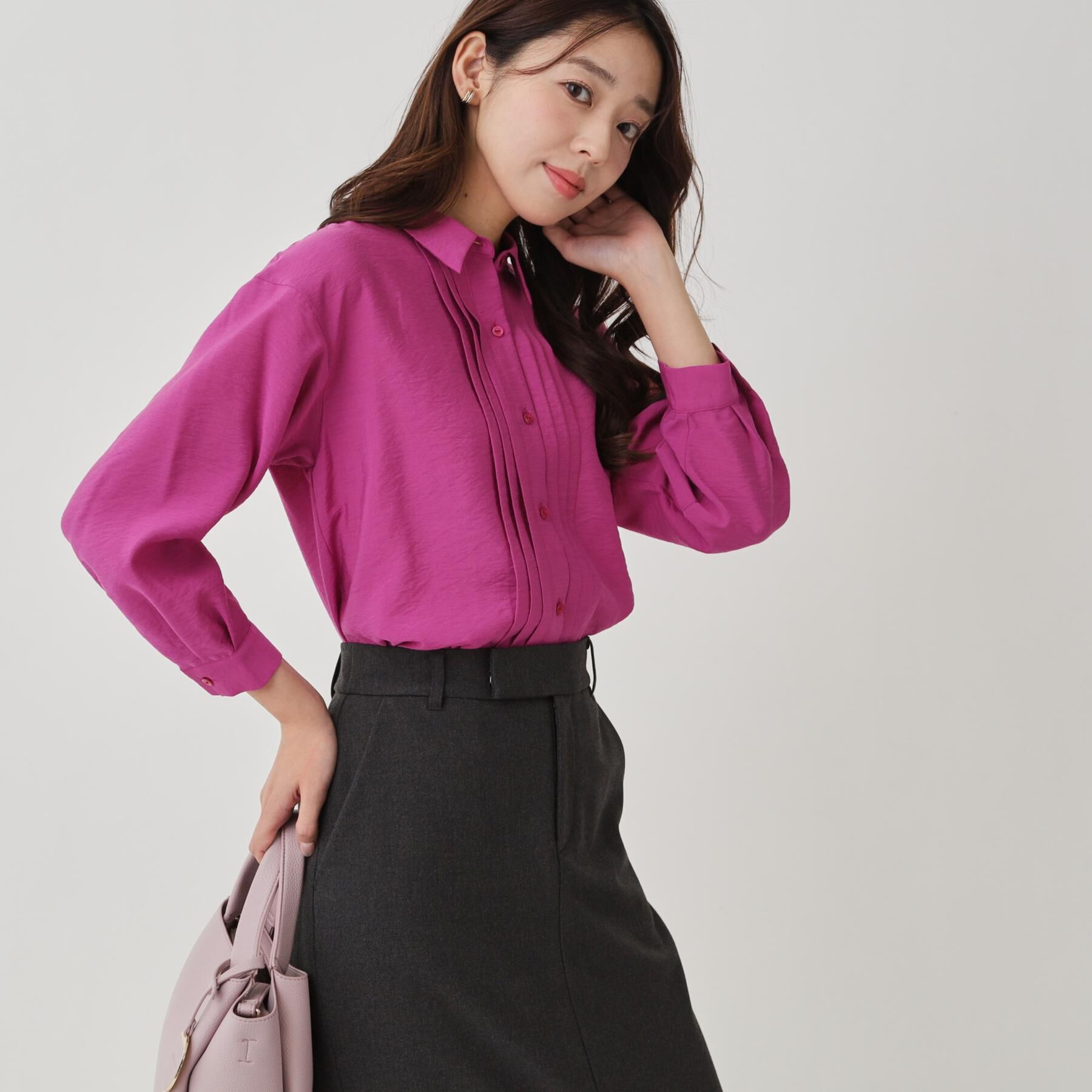 COUP DE CHANCE「【手洗い可】タックデザインブラウス」|シャツ・ブラウス|