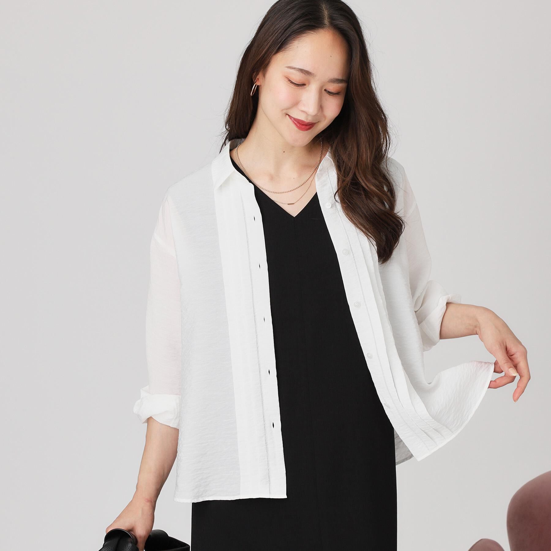 COUP DE CHANCE「【手洗い可】タックデザインブラウス」|シャツ・ブラウス|