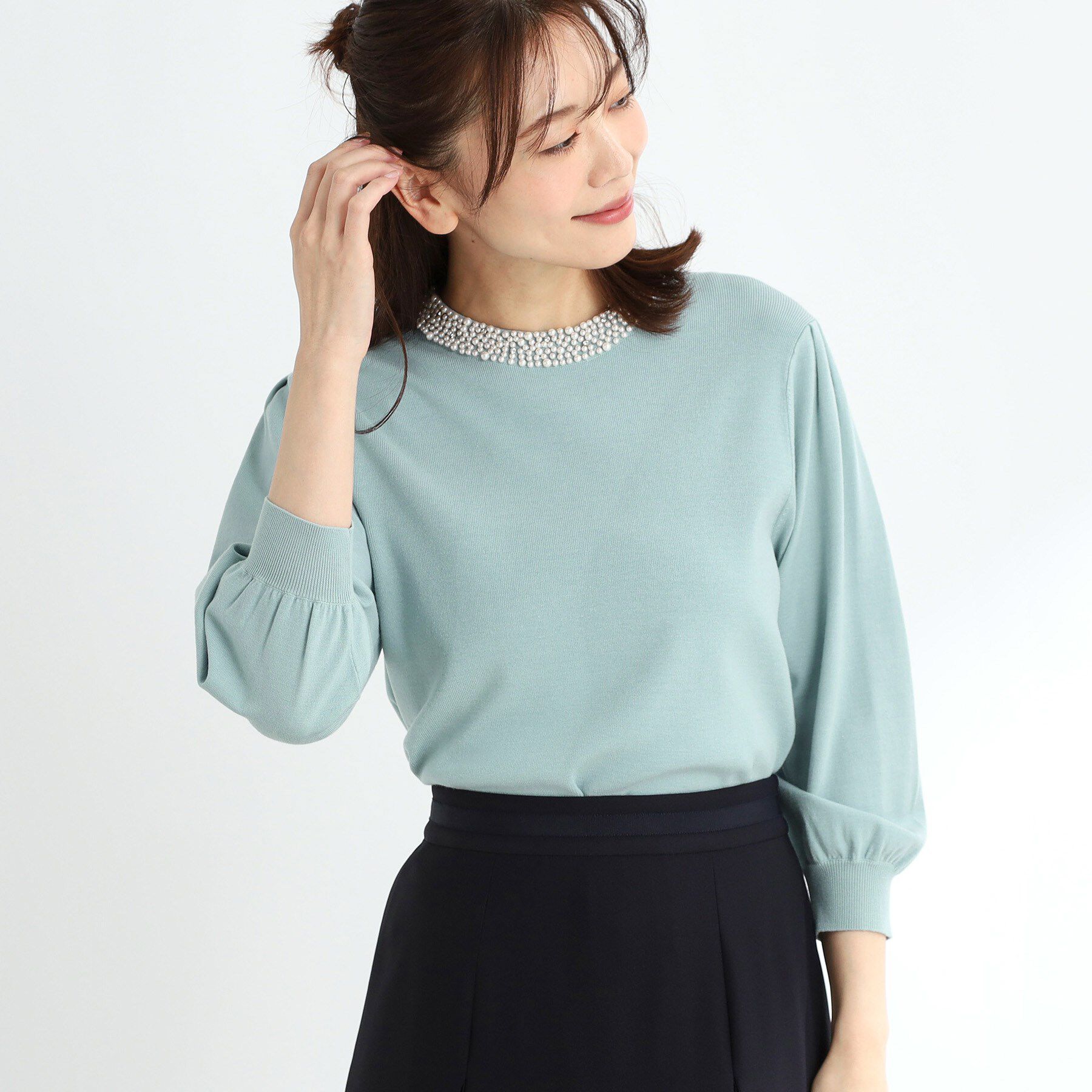 Reflect「【R‐QUALITY】パール調&times;クリスタルビジューニット」|ニット・セーター|