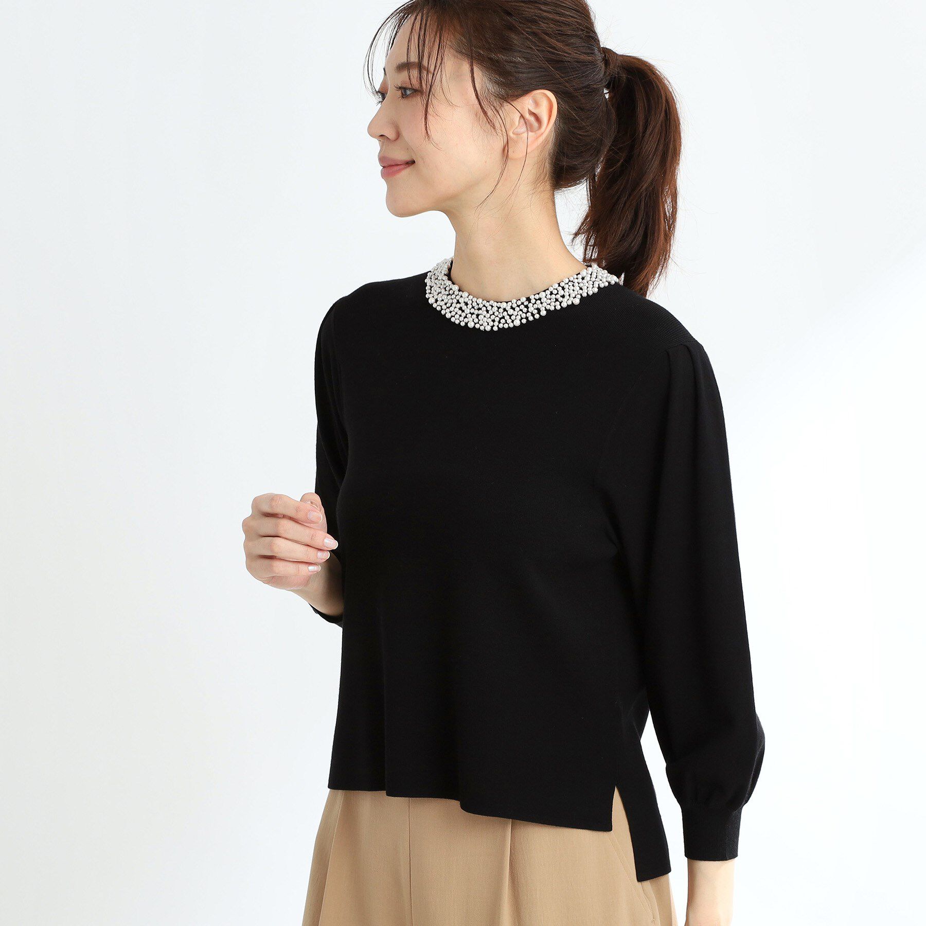 Reflect「【R‐QUALITY】パール調&times;クリスタルビジューニット」|ニット・セーター|