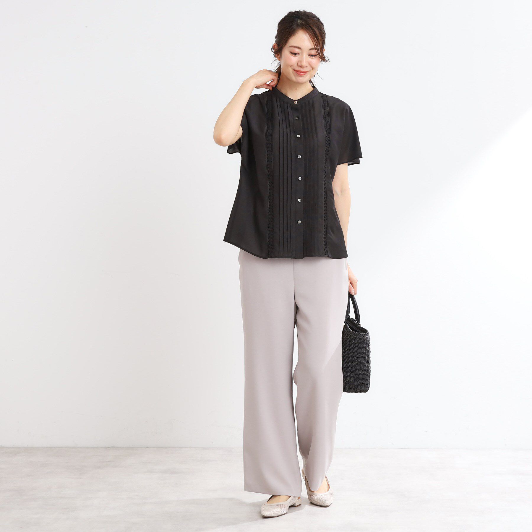 Reflect「【選べる7色◎／手洗い可】フロントピンタックデザインブラウス」|シャツ・ブラウス|