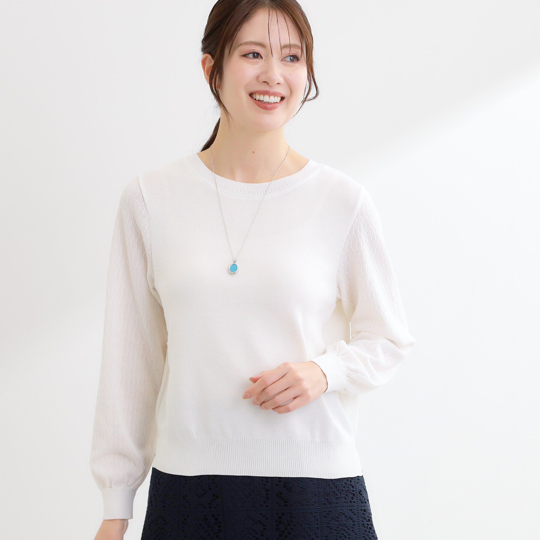 Reflect「透かしスリーブデザインハイゲージニット」|ニット・セーター|