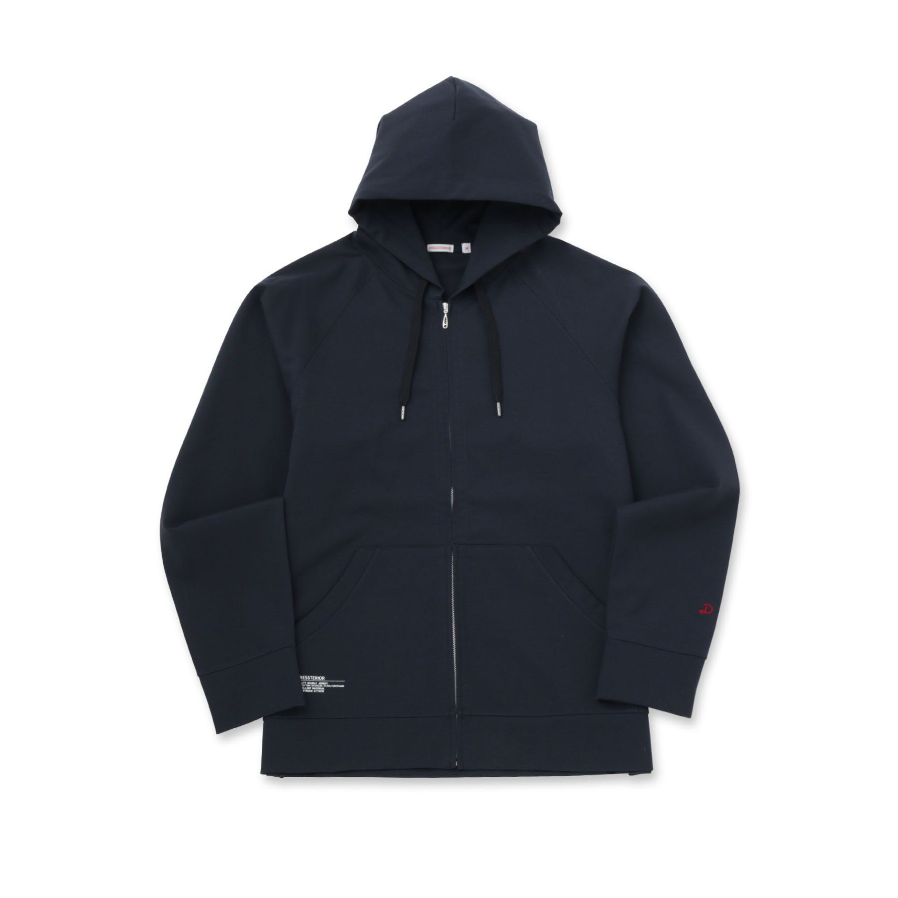 DRESSTERIOR「ドライタッチ ハイカウントジップアップパーカ」|パーカー|ネイビー(094)