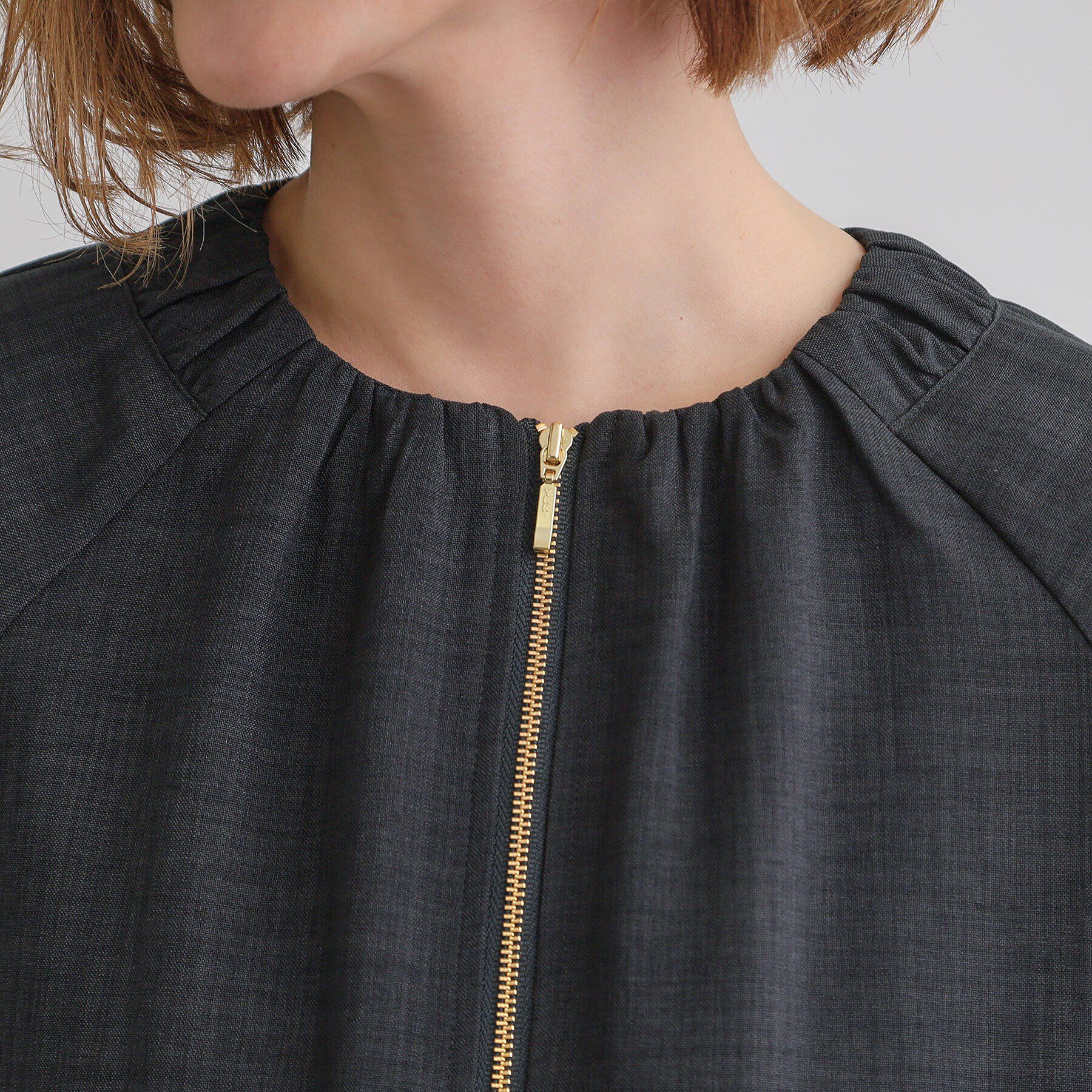 grove「軽やかに羽織る　リネンライクノーカラーブルゾン」|ブルゾン・スタジャン|