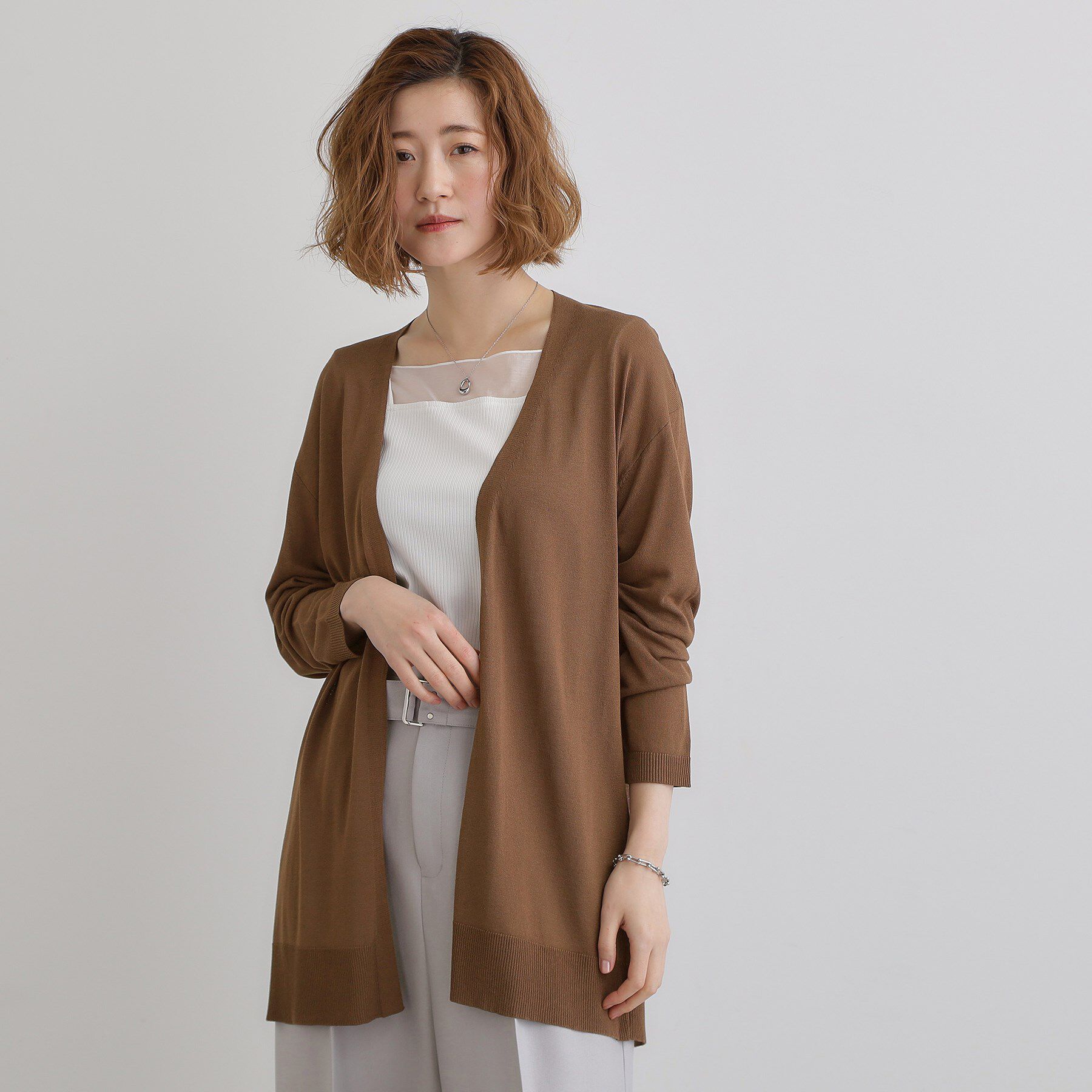 grove「【接触冷感/UVカットetc】夏に嬉しい機能付き！ベーシックロングカーディガン」|カーディガン|