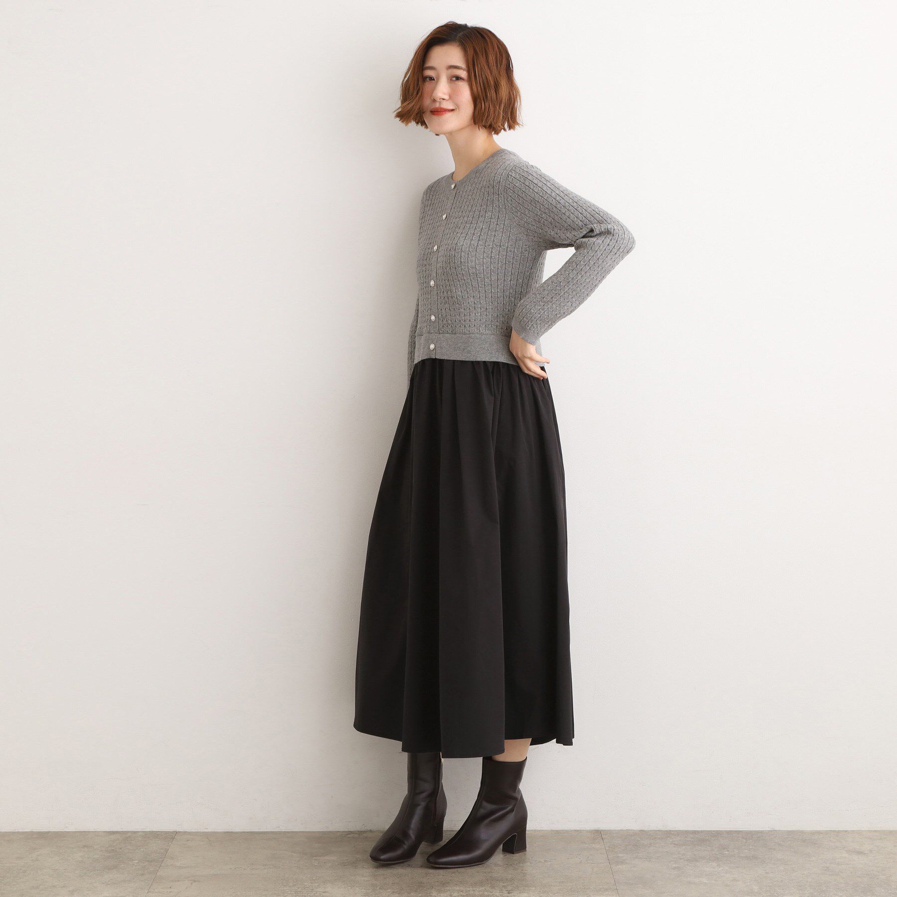 grove「ケーブルニットドッキングワンピース」|ワンピース|