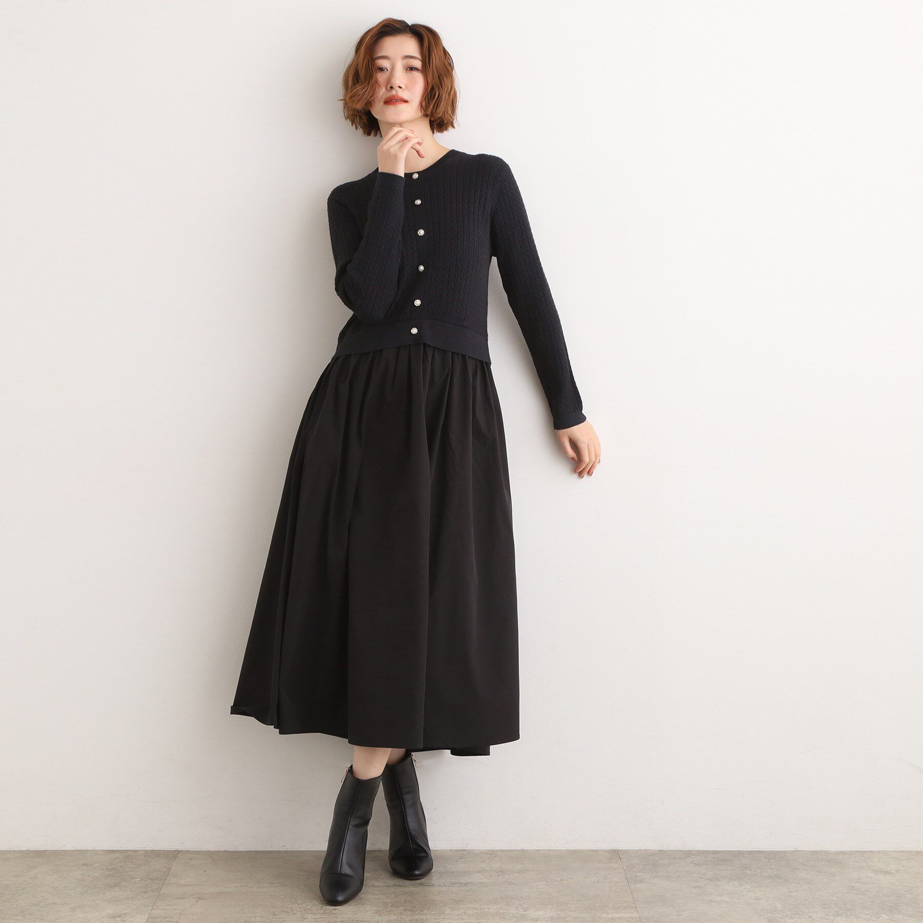 grove「ケーブルニットドッキングワンピース」|ワンピース|