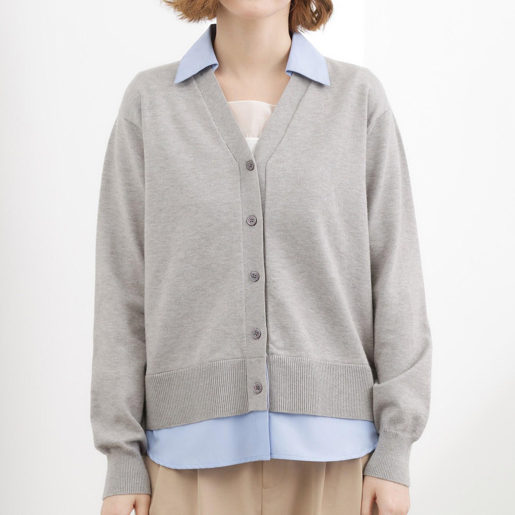 grove「シャツドッキング ニットカーディガン」|カーディガン|