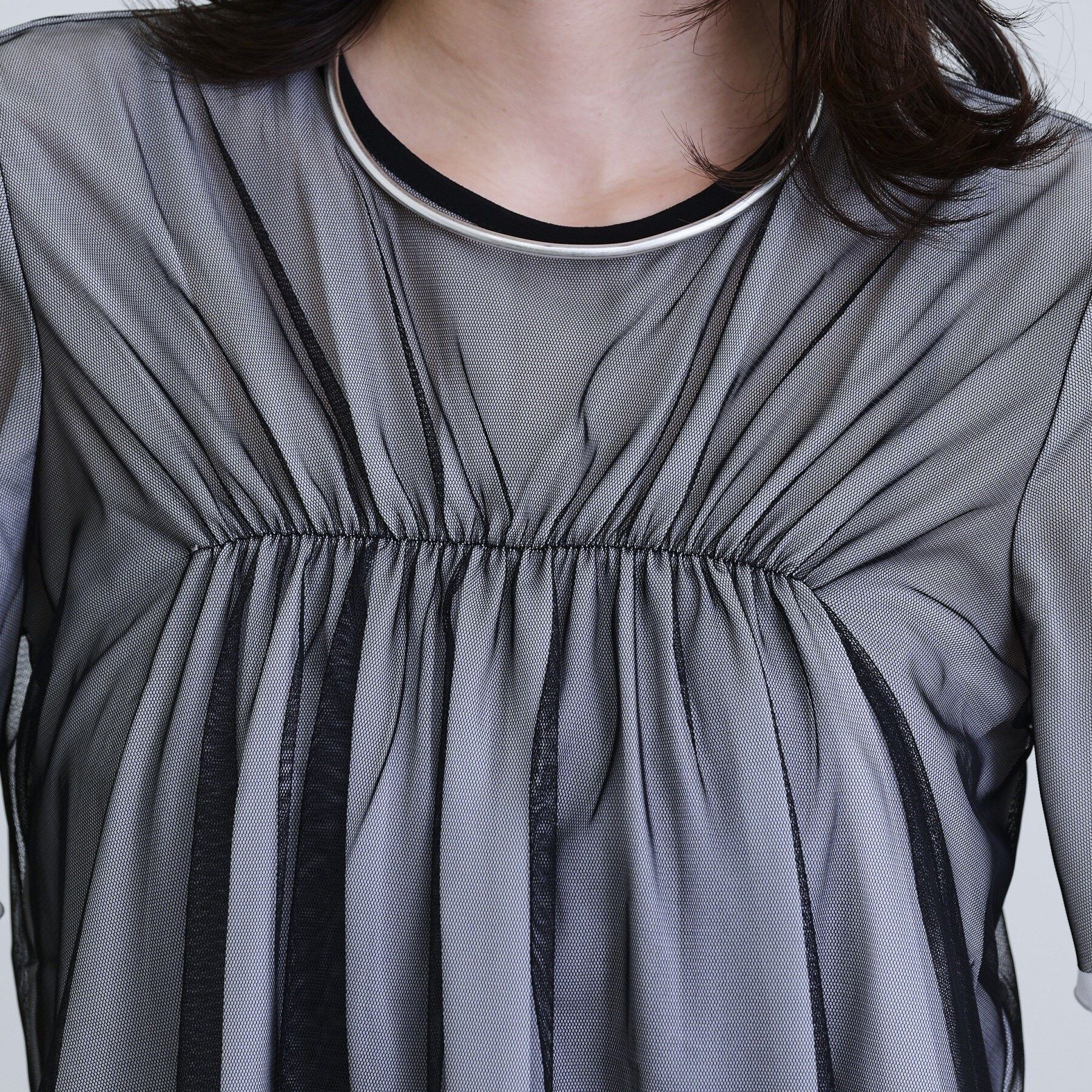 GALLEST「メッシュギャザーTシャツ」|Tシャツ・カットソー|