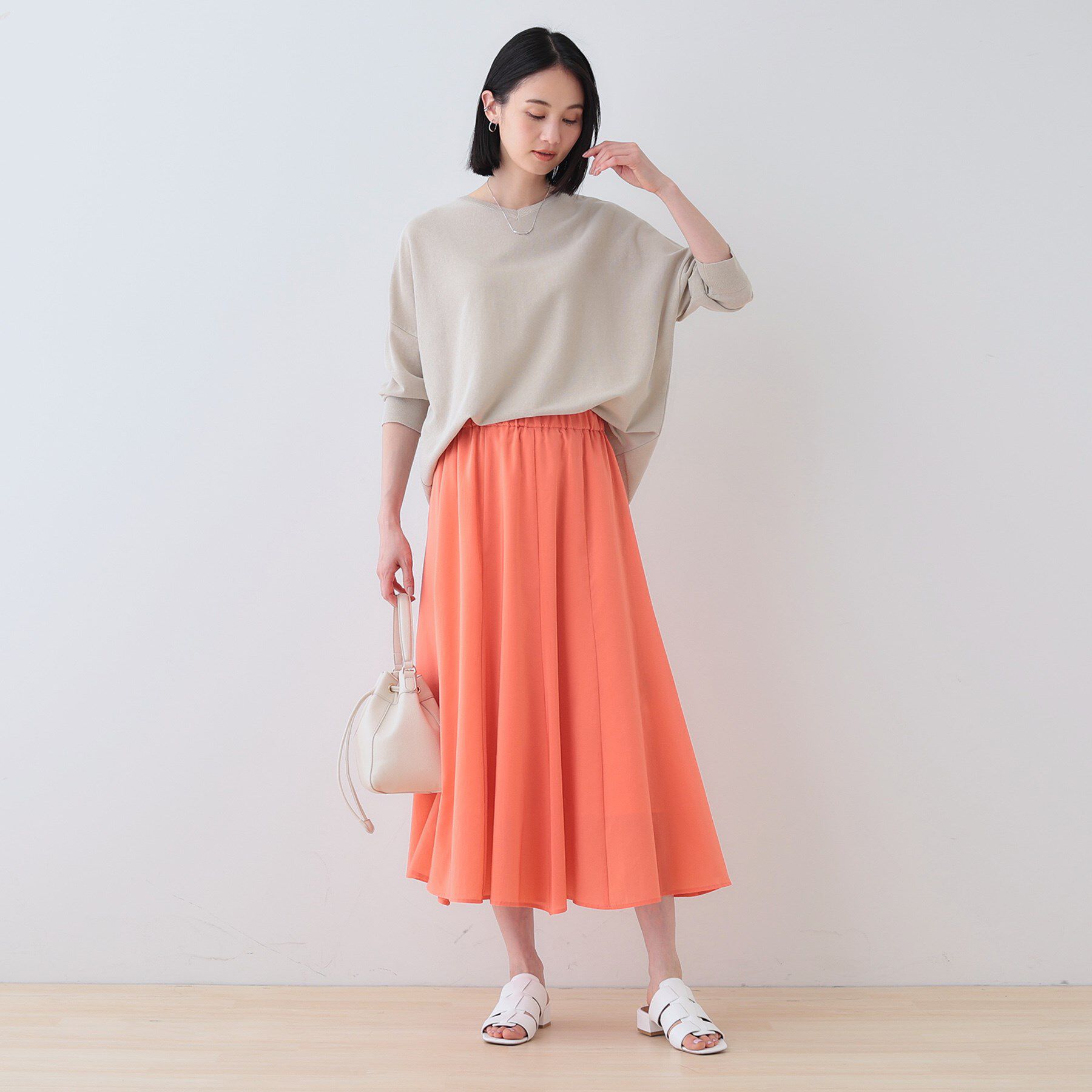 INDIVI「【洗える】コットンリネン ドルマンニット」|ニット・セーター|