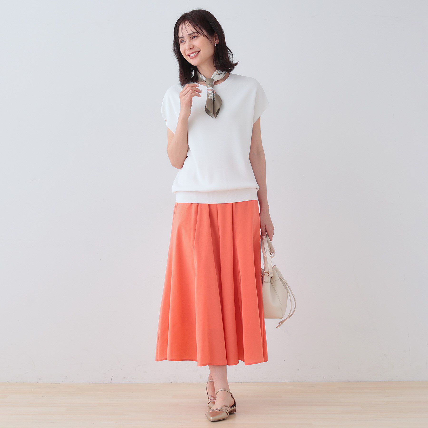 INDIVI「【洗える／SETUP可能】フレンチスリーブ イージーニット」|ニット・セーター|