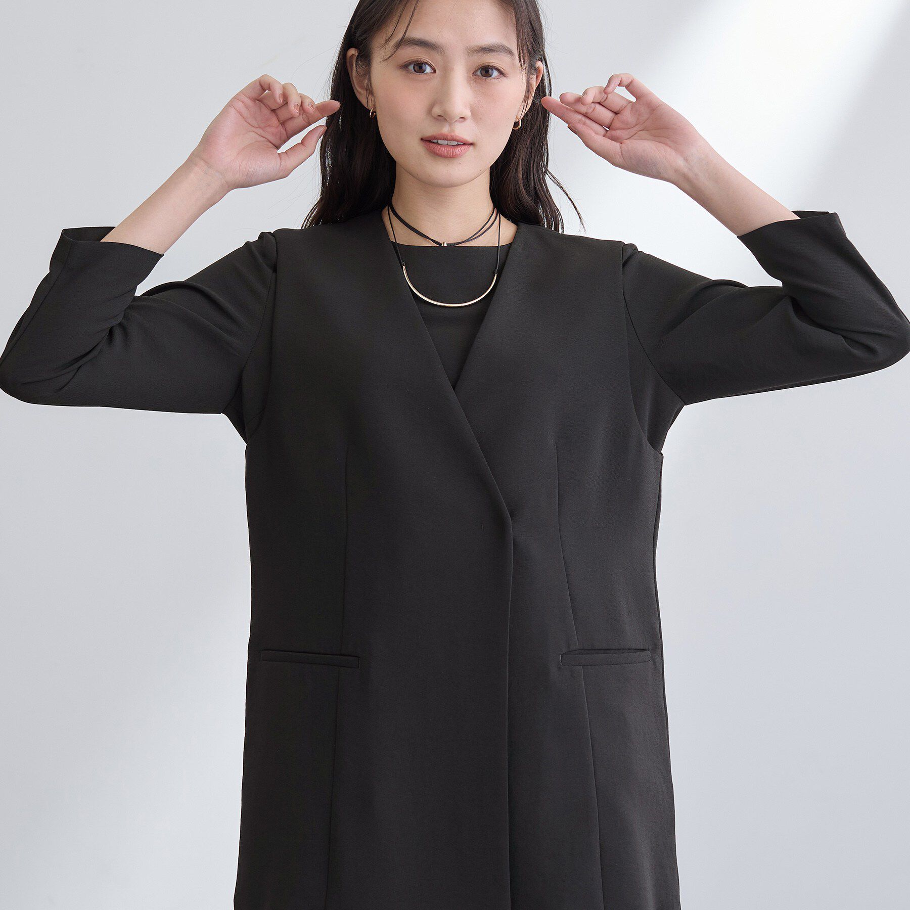 INDIVI「【洗える／多機能／SETUP可】着る日傘ジレジャケット」|ベスト・ジレ|